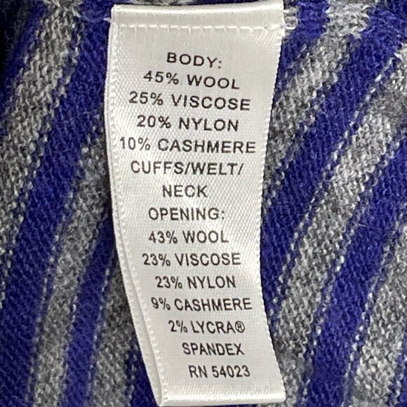 Banana Republic Luxury Cashmere Blend Striped Sweater L | Blue Gray Crewneck - Picture 12 of 14